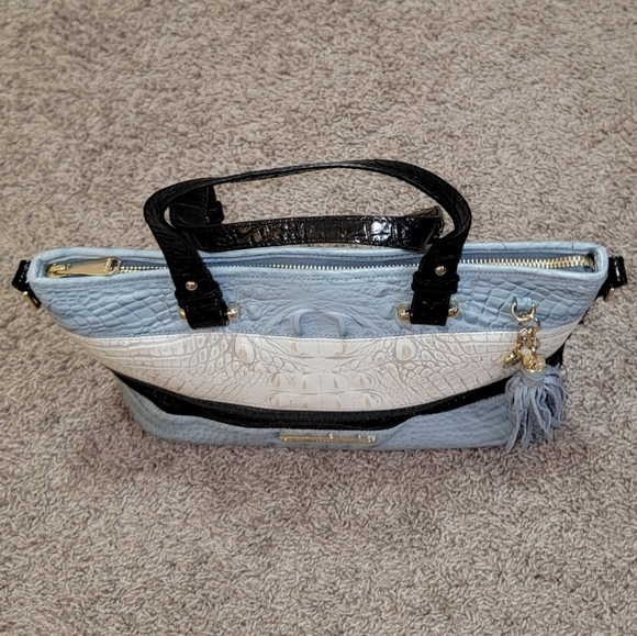 Brahmin Mini Asher Croc Embossed Leather Handbag Purse • Rare Color • Like New - Picture 5 of 16